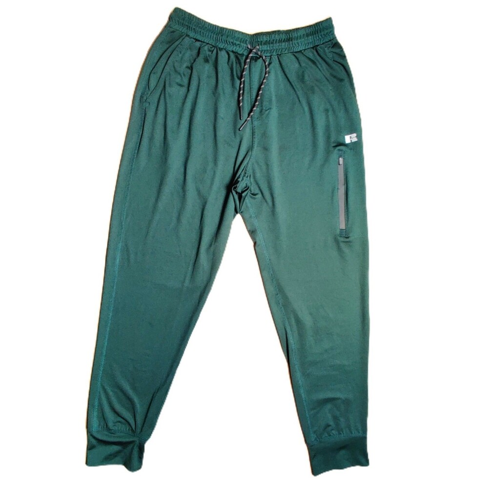 Russell Athletic Jogger Pants Green Dri Power Zip Pocket Athletic Men’s M
